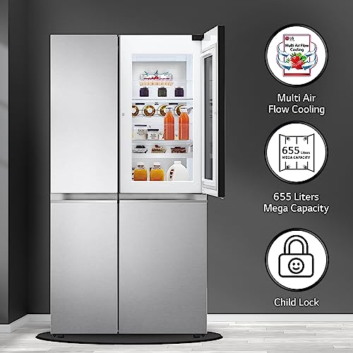 Compare LG 655 L FrostFree Inverter Compressor WiFi SideBySide Door