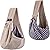 CUBY Reversible Pet Sling Carrier Hands-free Sling Pet Dog Cat Carrier Bag Soft Comfortable Puppy Kitty Rabbit Double-sided Pouch Shoulder Carry Tote Handbag (Apricot)