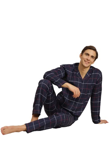 Image of SOJANYA (Since 1958 Men's Cotton Checked Nightsuit Set