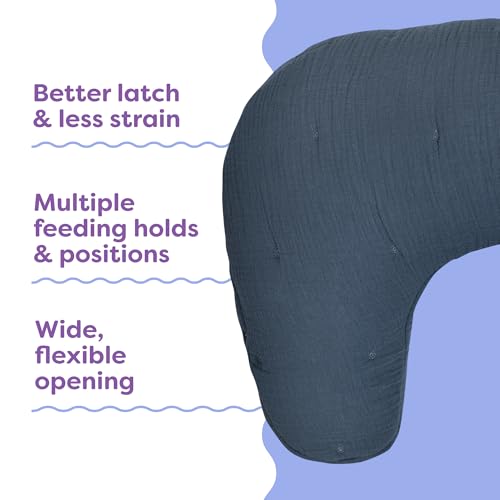 Image of Boppy Nursing Pillow, Cotton Muslin Ergonomic Breastfeeding Support Pillow