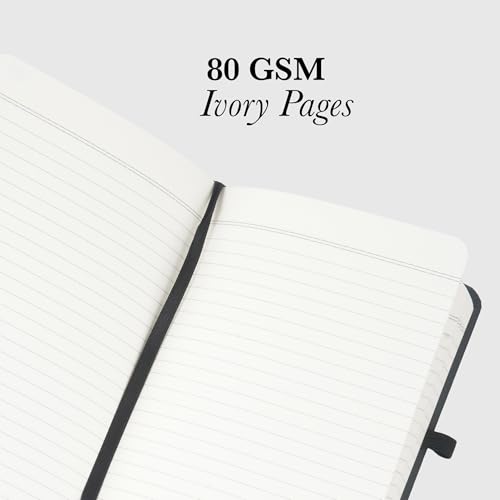 Image of Parker Premium Hardbound Notebook, Grey, Leather Finish, 174 Ruled Pages, 80 GSM Ivory Paper - Ideal for Office, Professional & Personal Use
