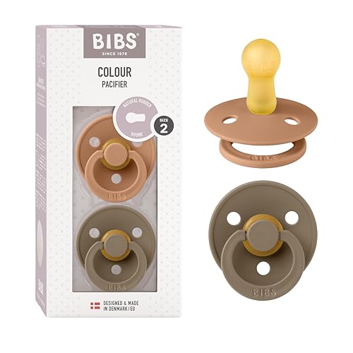 Image of Bibs Pacifiers Color Collection, Set of 2 BPA-Free Latex Pacifiers Made in Europe, Round Nipple Baby Pacifier.