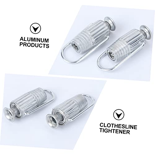 Ciieeo Metal Clothesline Tightener Wire Rope Tightener Aluminium Laundry Line Adjuster 8Cm Sturdy Lightweight Household Clothes Drying Tool for Indoor and Outdoor Use 2Pcs Pack - Image 6