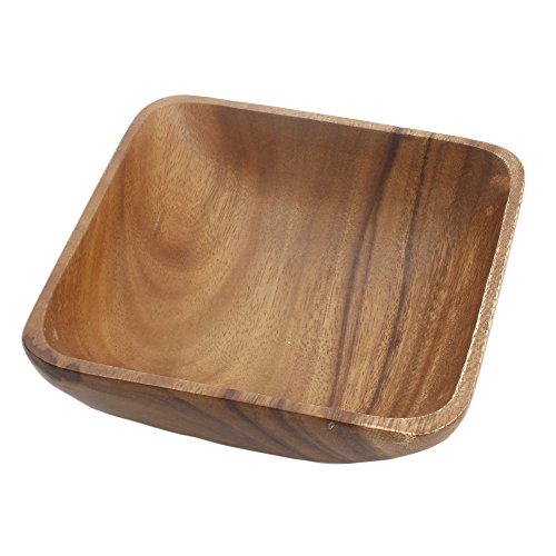 不二貿易 ボウル スクエア 幅15cm ブラウン アカシア 天然木 割れにくい 軽量 木製 食器 四角 95899