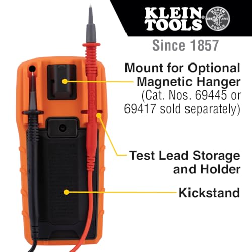 Klein Tools MM420 Digital Multimeter, Auto-Ranging TRMS Multimeter, 600V AC/DC Voltage, 10A AC/DC Current, 50 MOhms Resistance - Image 4