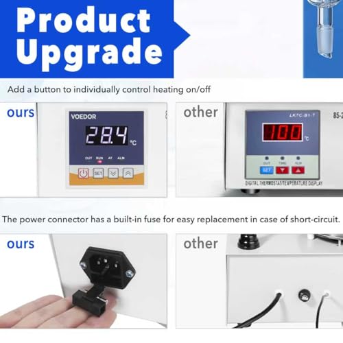 VOEDOR 85-2 Digital Display Magnetic Stirrer with 4 Magnetic Stir Bars – Magnetic Stirrer Hot Plate, 0-2000 RPM Lab Stirring System with Temperature Probe, Stainless Steel Plate & Stand Support by VOEDOR - Image 2
