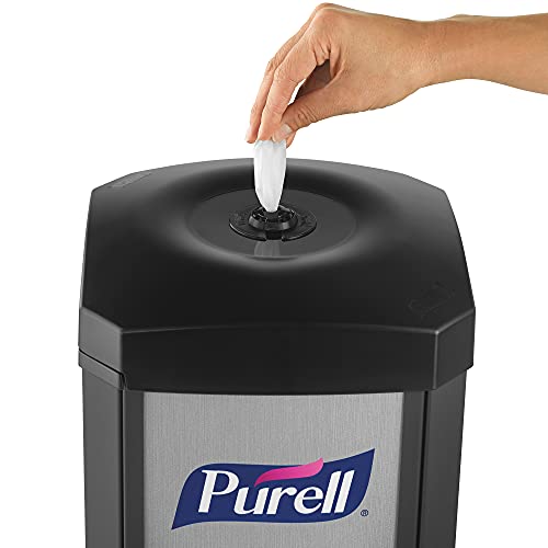 Image of Purell DS360 Hand Sanitizing Wipes Floor Stand, Silver, 1ct - 9114-01-SLVHSW