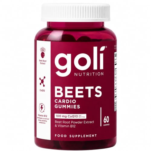 Goli Beets Cardio Gummies | 100mg CoQ10 & Beet Root Extract | Heart Health & Antioxidant | Gluten-Free Vegan Non-GMO & Gelatin-Free | Natures Great Superfood | 60 Gummies