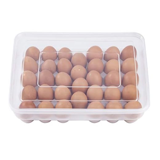 MengH-SHOP Caja Envase para Huevos Plástico Grande Cartón de Huevos para la Nevera Caja con Tapa Huevera Capacidad para 34 Huevos