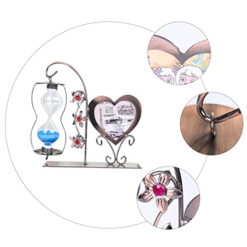 CAXUSD 1stk Sanduhr-fotorahmen Stundenuhr Aus Holz Büro Sanduhr Antike Bild Rahmen Metallbesatz Sanduhr Sanduhr Dekorative Sanduhr Herz Fotorahmen Bilderrahmen Schmiedeeisen Geschnitzt – Bild 4