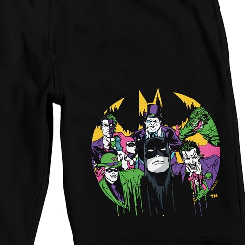 Batman Hero and Villains Men's Black Sleep Pajama Shorts2