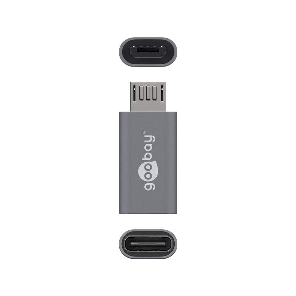 Goobay 55553 USB 2.0 Micro Male Type B Hi-Speed Adapter, Grey