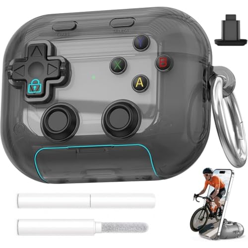 Étui AirPods 4 rigide noir coque de voyage avec stylo entretien pour le bureau