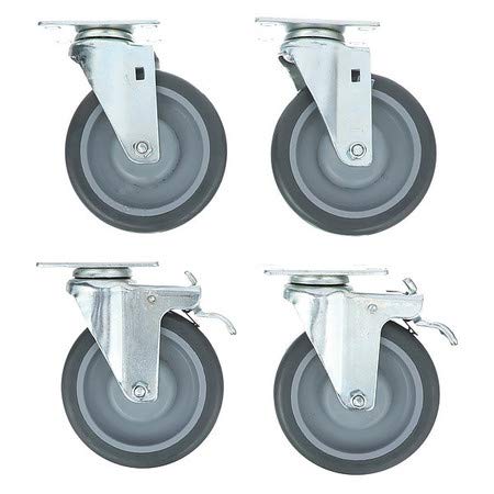 Caster Kit,Med Duty 2-3/8" x 3-5/8" Pla