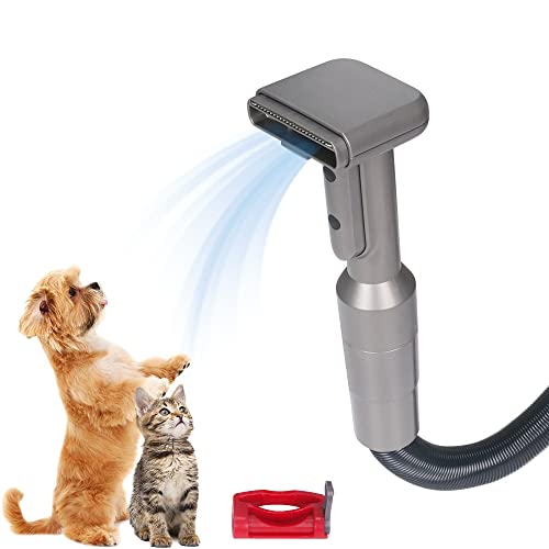 Dog Grooming Brush Vacuum Attachment Deshedding Tool Kit for Dyson V15 V11 V10 V8 V7 Vacuum Cleaner for Small Medium Shedding Long Hair Dogs Cats, Grey, Z011