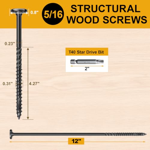 Image of 5 /16 inch x12 inch Wood Structural Lag Screws