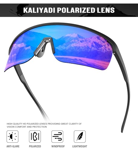 Image of KALIYADI Mens-Sunglasses Polarized Sports Sunglasses-Men: Running Sunglasses Men Women UV400 Protection for Cycling