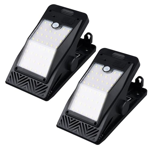Luces solares con clip de 2 unidades para iluminación exterior impermeable de porches