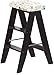 Kuchnia steper stołek teczka krzesło na drabinę schodkową taboret / drabinka 3-rolkowa, taboret krzesło do jadalni drewniane schody siedzisko ogrodnictwo obciążnik do dużych obciążeń maks. 150 kg czarny steptaboret (rozmiar: 2) ZZ66 (rozmiar: 6)