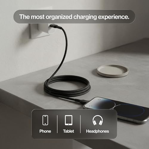 Image of Statik MagStack USB A to Lightning Coiling Magnetic Charging Cable, 12W | MFi-certified Nylon Braided Tangle-Free, Magnetic Coiling, Data Transfer, Compatible with iPhone & iPad, 3FT Black, 3 Pack