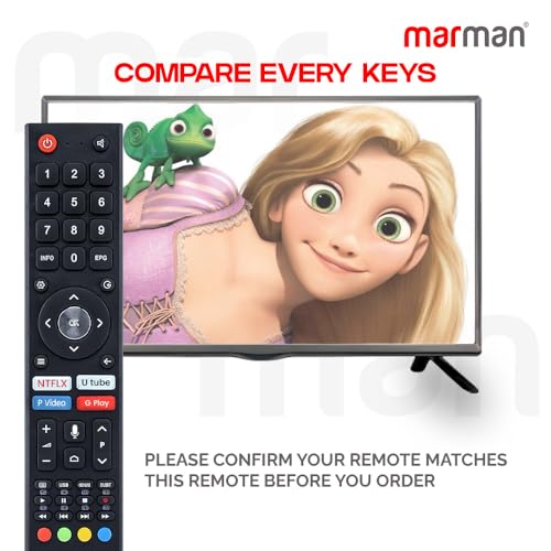 Image of marman Compatible with BPL TV Remote Control Model 43F-A4300 Suitable for Smart 4k HD LED QLED Android televisions with Bluetooth Voice Command and Google Assistant - Pairing Must