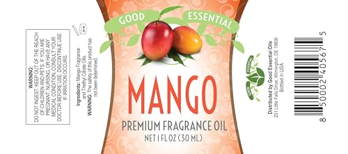 Image of Good Essential Mango Fragrance Oil for Diffuser, Soap, Candles, Room Spray, Lotion & Body Butter - 1 fl oz (30 ml) - Mango Scent Oil