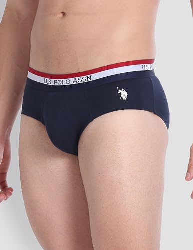 Image of U.S. Polo ASSN. Mens EB002 Anti Microbial Signature Cotton Stretch Underwear Brief -Pack of 3