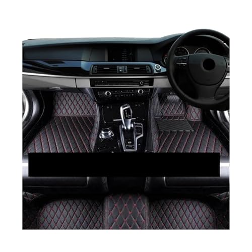 非ハイブリッド車用カーフロアマット 三菱アウトランダー GM 2022~2027 5人乗り用 レザーパッド カーマット Alfombrillas カーアクセサリー(RHD Black Red)