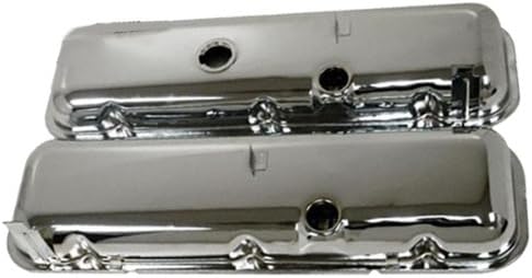 Steel OEM‑Style Short Valve Covers Fits 1965–1972 Chevy BB 396‑427‑454 Engines – Chrome, 1–2 Hole Design