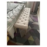 ZythrXLate Banco de Cama Vintage con mechones y Patas de Madera Tallada. Multiusos: Dormitorio, Entrada, Taburete de Piano, Sala de Estar. para Sala de prácticas, Estudio de música(150x40x46)