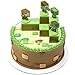DecoSet® Mobs Beware Minecraft Cake Topper, 6-Piece Stackable Cake Decoration, Interlocking 3D Blocks With Characters, Food Safe Birthday Cake Decoration