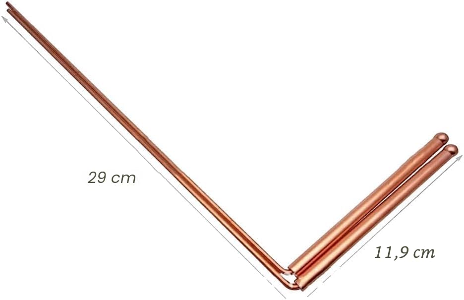 Varillas de cobre para radiestesia 99.9% detector de metales 12 pulgadas cabeza única cuenta redonda