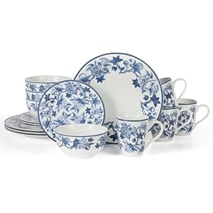 Martha Stewart Goodale Vintage Blue Stoneware 16 Piece Dinnerware Set Martha Stewart Goodale Vintage Blue Stoneware 16 Piece Dinnerware Set