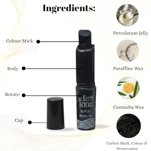 Image of Eve-N Tone Natural Hair Color Stick for Quick Touch-Up | Waterproof & Smudge-Proof Temporary Hair Dye Stick for Roots, s, Beard, Mustache & Eyebrows | Easy to Use Pack Of 3, 21g Black