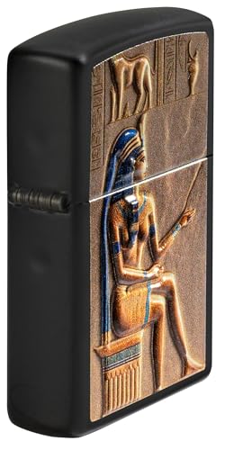 Zippo Encendedor Emblema Reina Egipcia Negro Mate miniatura 2
