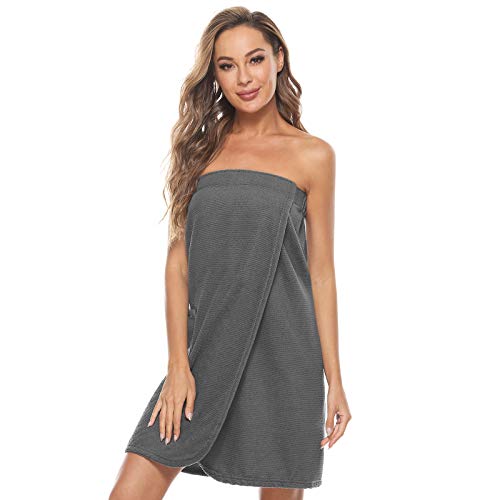 Image of Orrpally Women Shower Wrap Robe Bath Wrap Towel Spa Body Wrap Adjustable Closure Bathrobe