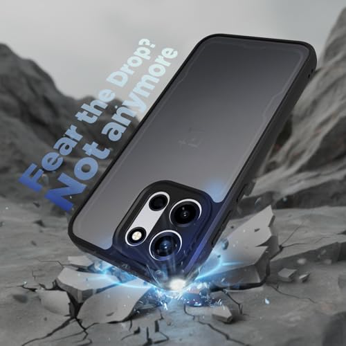 Image of RIGGEAR Shockproof Sleek Hybrid Armor Back Cover Case for OnePlus Nord 6 5G / Nord CE 6 5G (Smoke Black Matte PC + Black TPU Bumper)