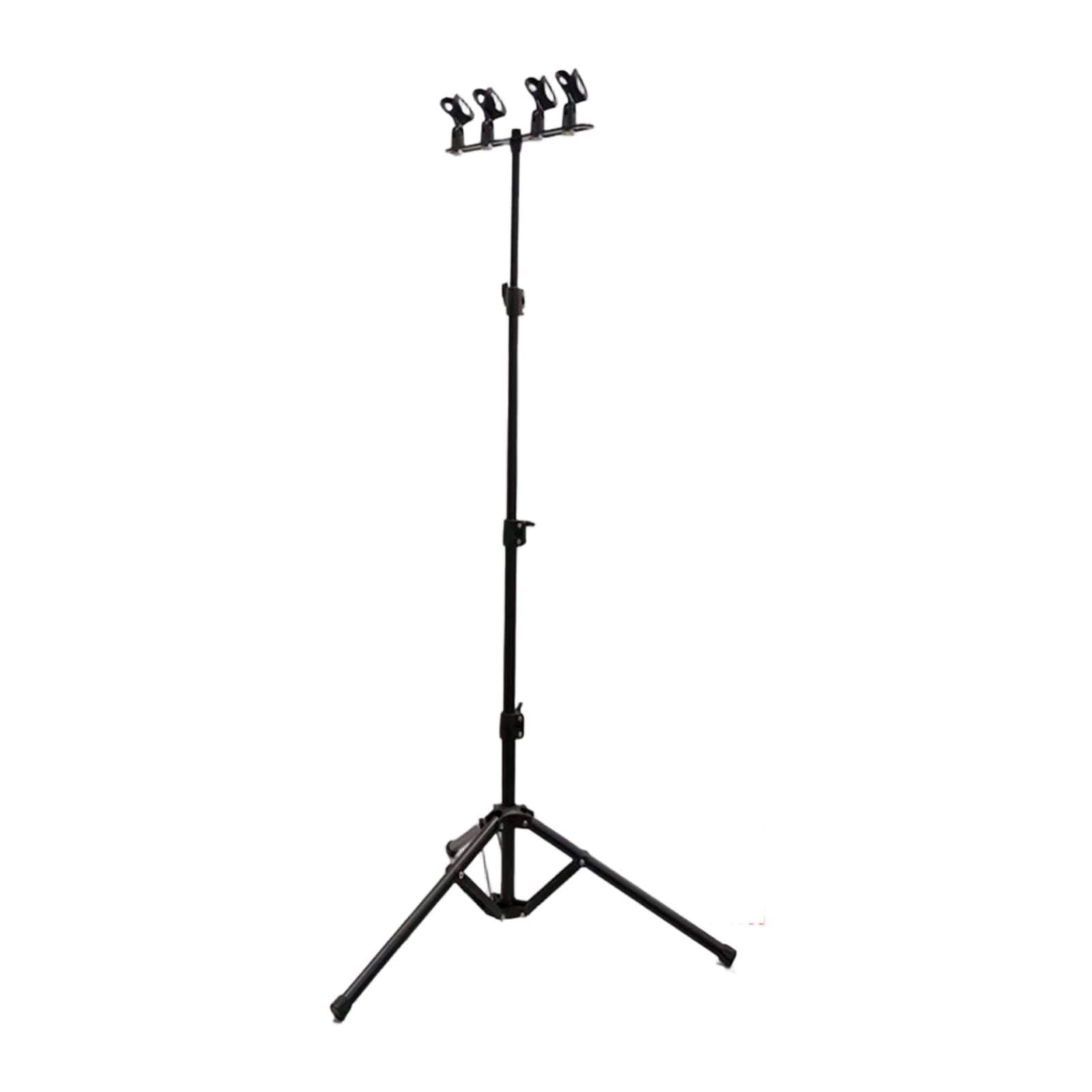 Supporto per Microfono Professionale Da Pavimento in Lega di Alluminio Ad Alta Resistenza, in di Sostenere 4 Microfoni per Studio, da 42 cm a 148 cm