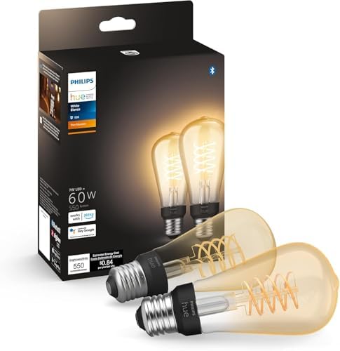 Philips Hue Lâmpada LED de filamento ST19 Smart 60W - Luz branca ...