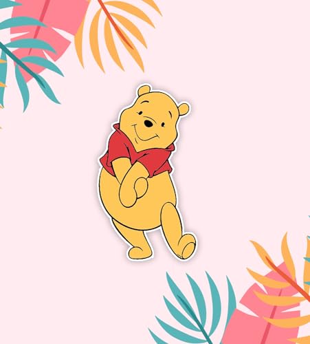 Image of Gift Me Bazar Wooden Fridge Magnet WinnieThePooh745 Cartoon Theme Attractive Fridge Magnet | Cute Bear Fridge Magnet | Kitchen Home & Office Decor Magnet Sticker