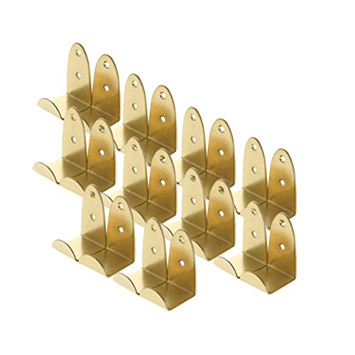 Image of MroMax Picture Photo Frame with Hook Metal Brace Bracket Hanger Gold Tone 34 x 31 x 54mm /1.34 x 1.22 x 2.13-inch (L x W x H) Medium 20pcs