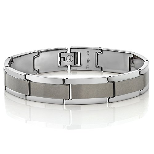 Pulsera de tungsteno para hombre, ancha, pulida miniatura 1