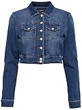 ONLY CARMAKOMA Onlnew Westa Cropped Dnm Jacket Rp-Chaqueta Vaquera Corta, Medio De Mezclilla Azul, 46 Mujer
