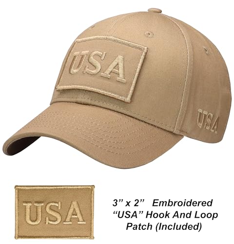 Image of Antourage American Flag Unisex Baseball Hat for Men and Women | USA Flag Mesh Snapback Flat Visor Cap + 2 Patriotic Patches