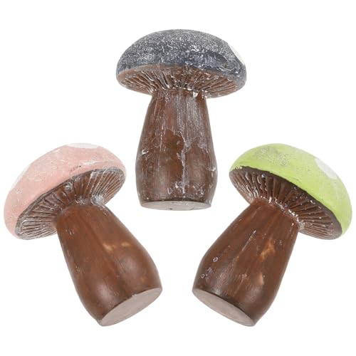 POPETPOP 3 Pièces Champignon Ornement Statue Champignon Décor Esthétique Jardin Ornement Mignon Décor Figurines Photographie Accessoire Jardin