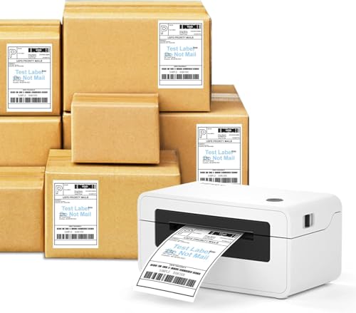 Image of 9527 Product 4 x 6 Thermal Labels - Pack of 100 Fanfold Labels for Direct Thermal Printer, White Perforated Shipping Label,100 Label per Stack,1 Stack