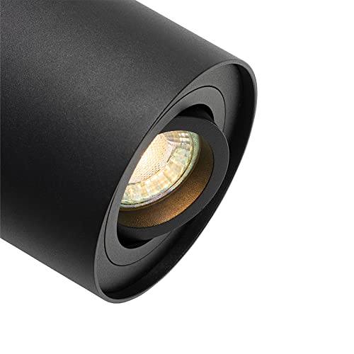 QAZQA Capa - Spot Plafond, Plafonnier - 1 Lumière - L 90 Mm - Noir - Moderne - éclairage Intérieur - Salle De
