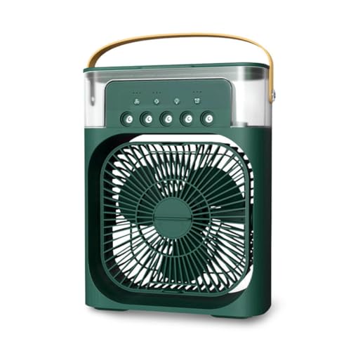 3 in 1 Air Cooler, Mini Aire Acondicionado Portatil, Enfriador de Aire, Aires Acondicionados Móviles, Ventilador Humidificador, Mini Ventilador Aire Acondicionado para Dormitorios y Oficinas (Vert)