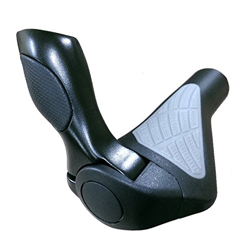 Hafny Ergonomischer Lenker, 130 mm, Griffe mit Lenkerende, Fahrradgriffe (bequem) Cover