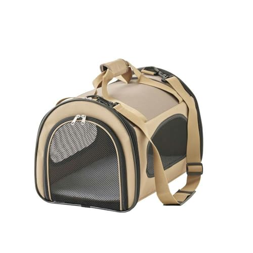 カインズ(CAINZ) 折りたたみペットキャリー ベージュ 幅29cm 奥行き44cm 高さ29cm 犬猫兼用 メッシュ窓 中が見える 折りたたみ 収納バッグ付き 上面開閉